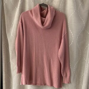 Elegant Pink Cowl Neck Sweater